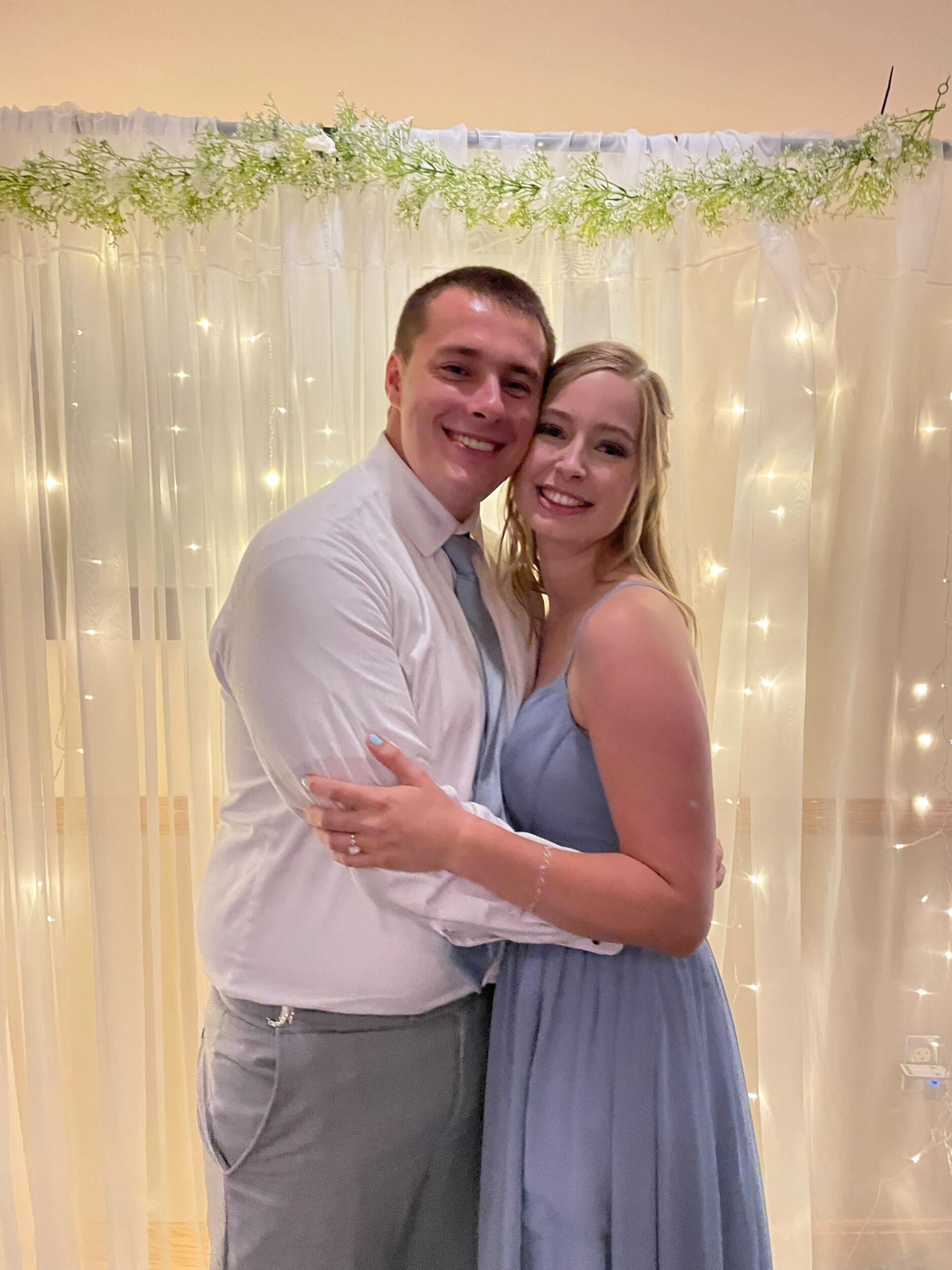 At our friends' wedding!