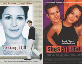 Collage of movies Notting Hill and She's All That