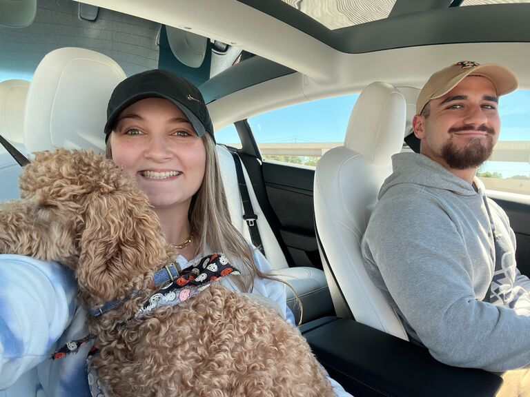 Madi surprised Raz for his 26th birthday with a Tesla rental for the weekend. Maybe one day they will have one of their own! 