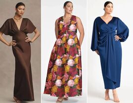 Three fall mother-of-the-bride dresses for autumn weddings