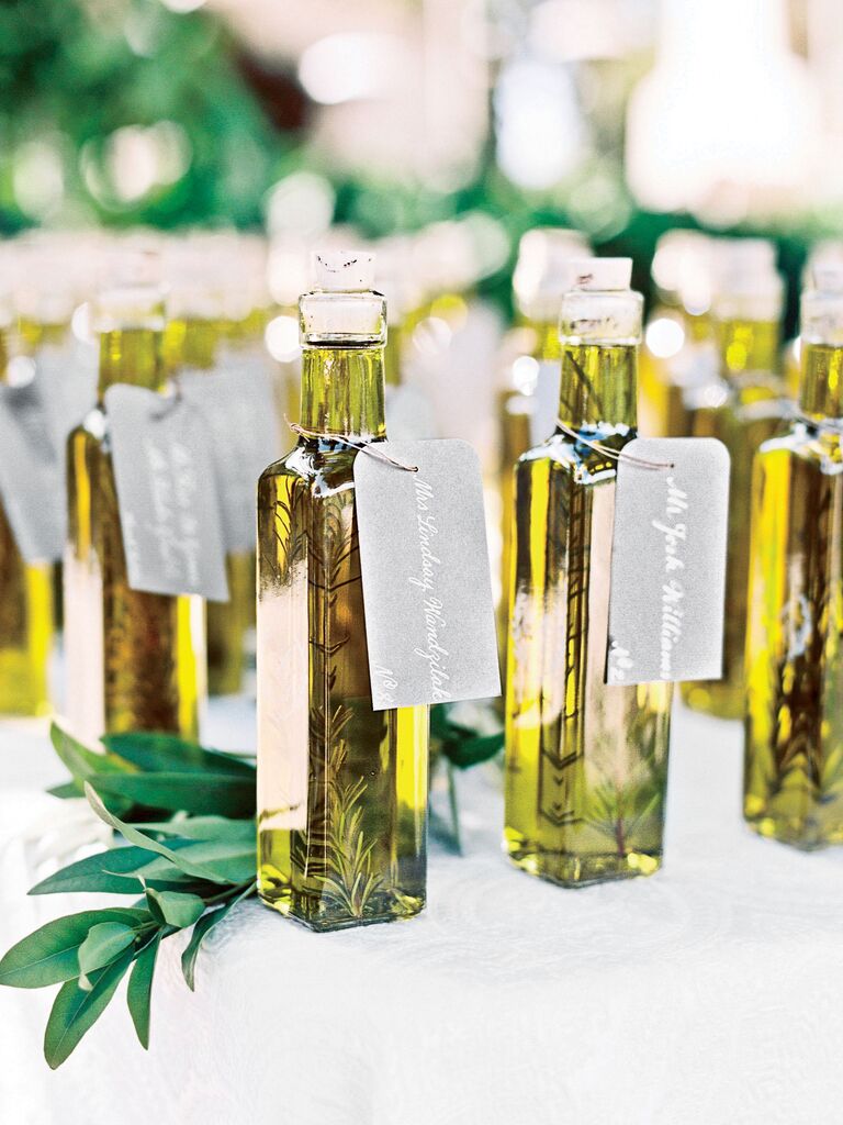 Olive oil wedding favors