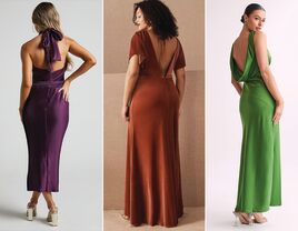 Three backless wedding guest dresses