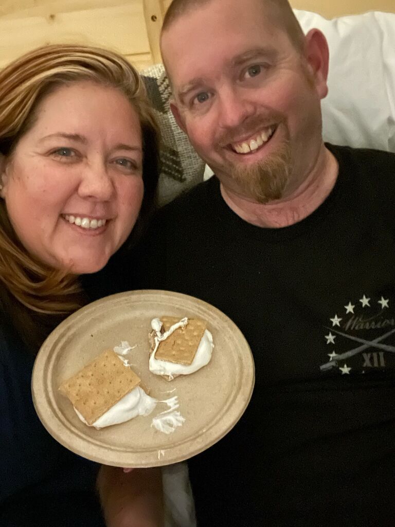 Date night fun on July 4th with making s'mores and watching a movie under our make shift tent. 

Intentionally of making our time together memorable and fun was always at the for-front. 