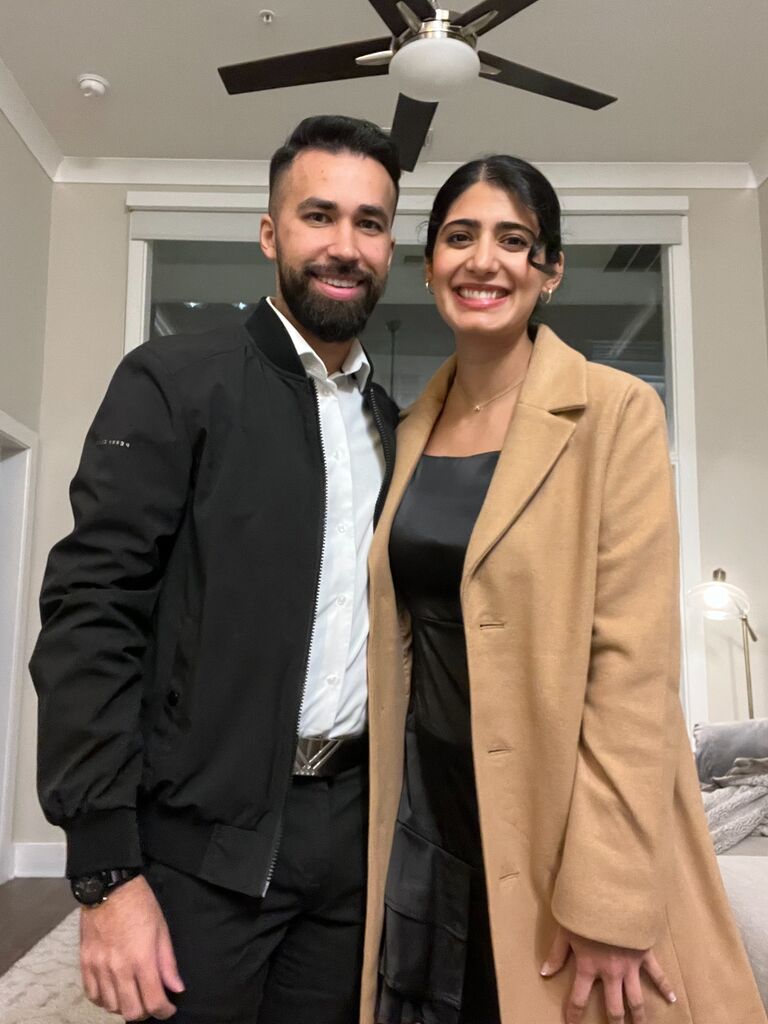 Sundeep and Alka spent countless nights FaceTiming each other. He finally came to Atlanta to visit Alka and asked her to officially be his girlfriend- this is a photo of us on the day of our first official date