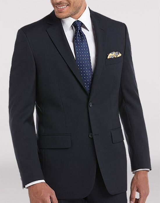 Blue Notch Lapel Suit, Black by Vera Wang