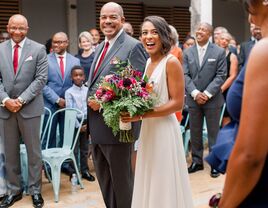 father walking bride down the aisle