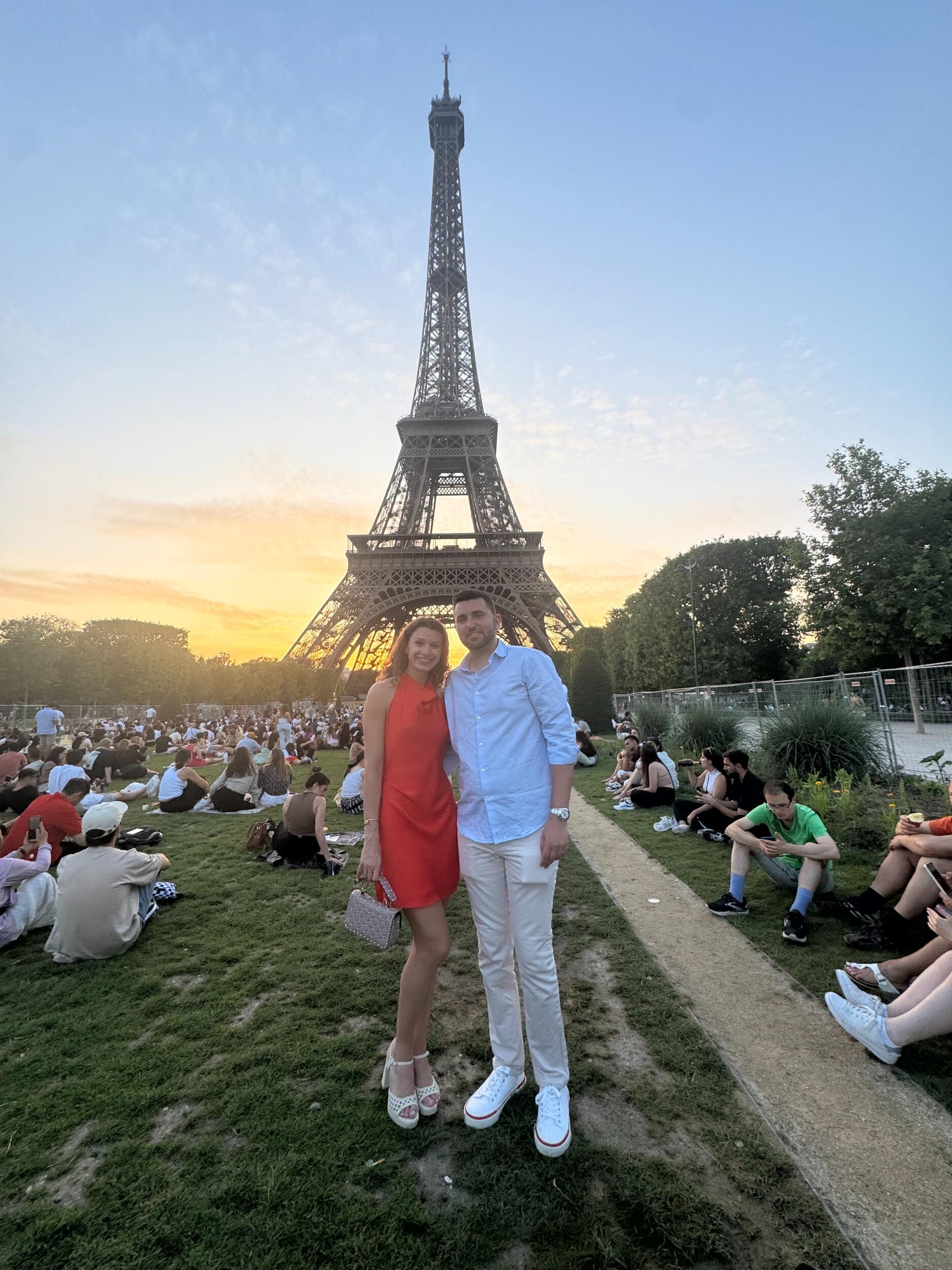 Approximately 47 minutes before getting engaged (Ellie was nervous they wouldn't have photos from the evening so she asked a stranger to take this one).