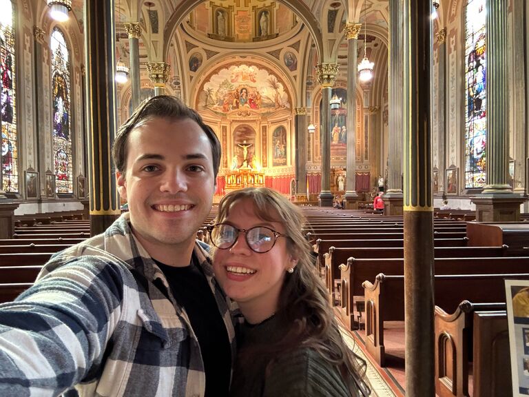 The couple travel out to Ohio for Natalie's niece's baptism. 