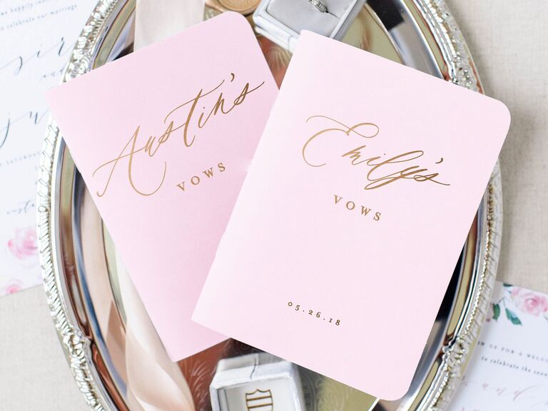 Colorful pair of vow books