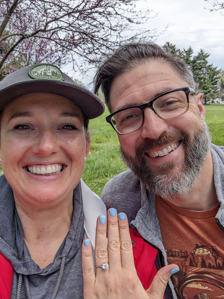 SHE SAID, "YES"! On her birthday, in the place we first met, Theis Park, after a picnic lunch, Matt asked Rachel to be his forever dahling—and she gladly obliged! After enjoying the moment, we headed home, cleaned ourselves up, and went out to Tailleur on Main to celebrate!