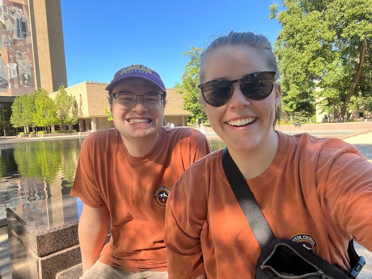 Our THIRD anniversary in...South Bend, Indiana?? Good half way meeting point between us and we got some good stares in our matching t-shirts. 