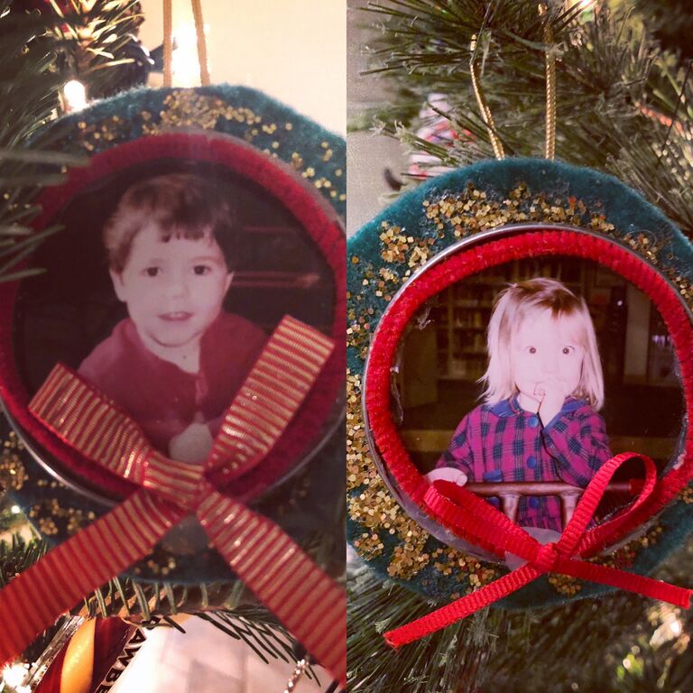 Fun fact: Zoe and Max discovered they attended preschool together a few months into dating and thus have matching Christmas ornaments they made as toddlers.