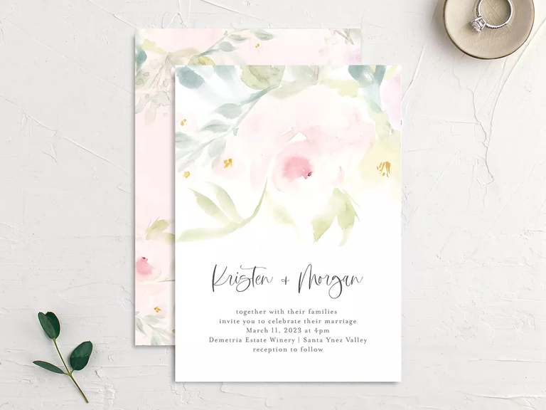 Delicate Floral Watercolor Envelope Liner