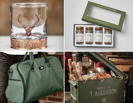 Collage of four gift ideas for father-in-law