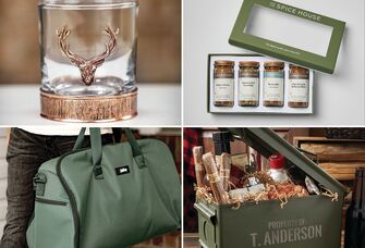 Collage of four gift ideas for father-in-law