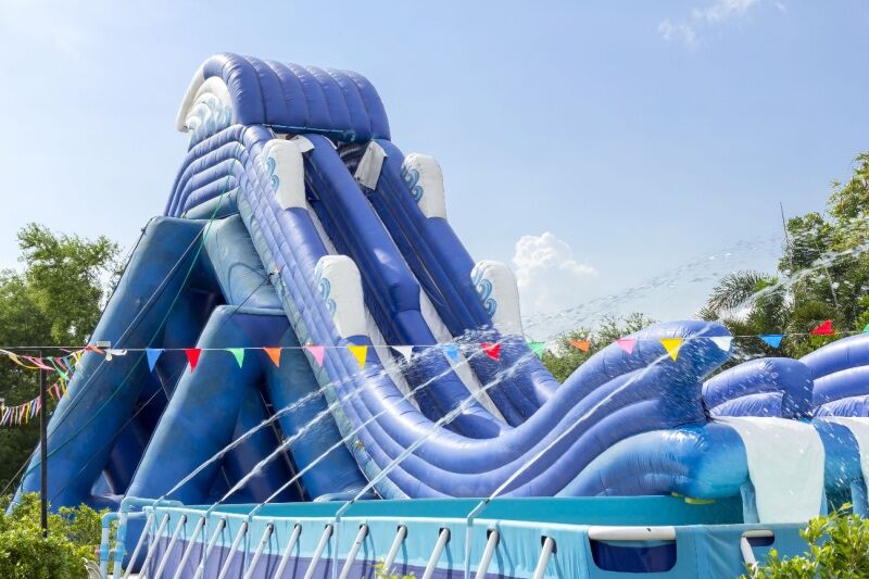 Jaws themed party ideas - water slide