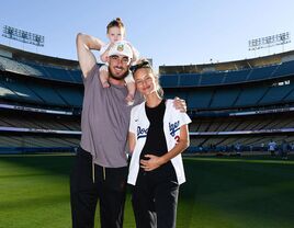 Cody Bellinger and Chase Carter with their baby