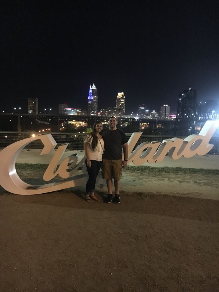 Jeremy slid into Katie's DMs and started going on dates in August. Our first date was bowling and pizza.