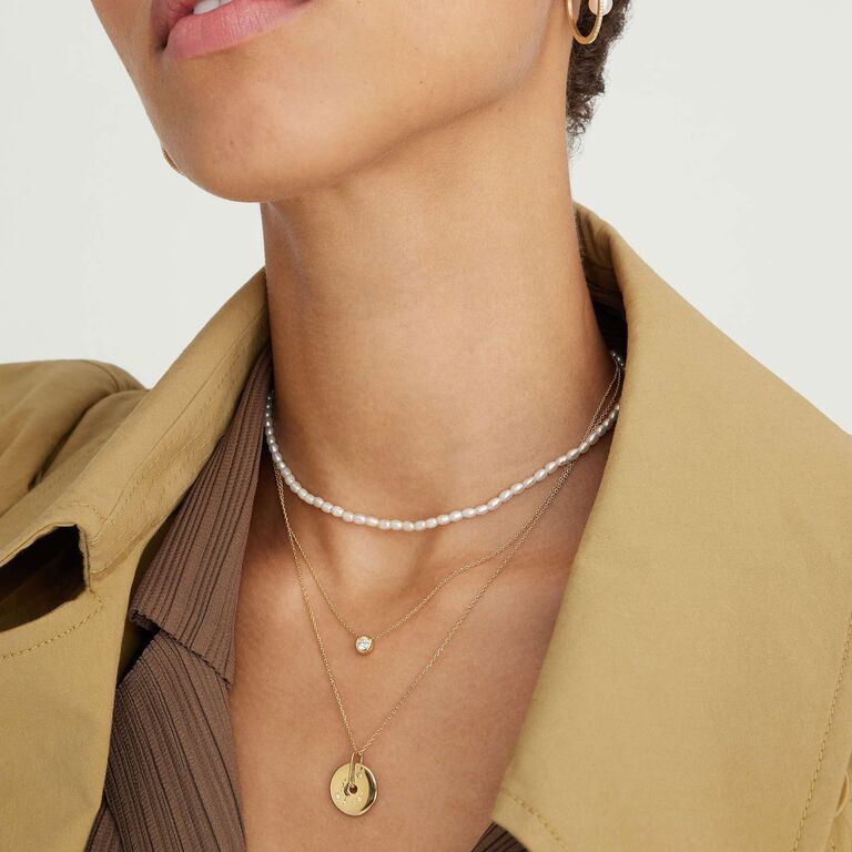  Gold Cable Link Pendant Necklace: 14k Gold Plated Loop Chain  Link Statement Choker Necklace for Women - Chunky Fashion Double Oval Hoop Pendant  Jewelry - Simple Elegant Girls Gift (Gold): Clothing