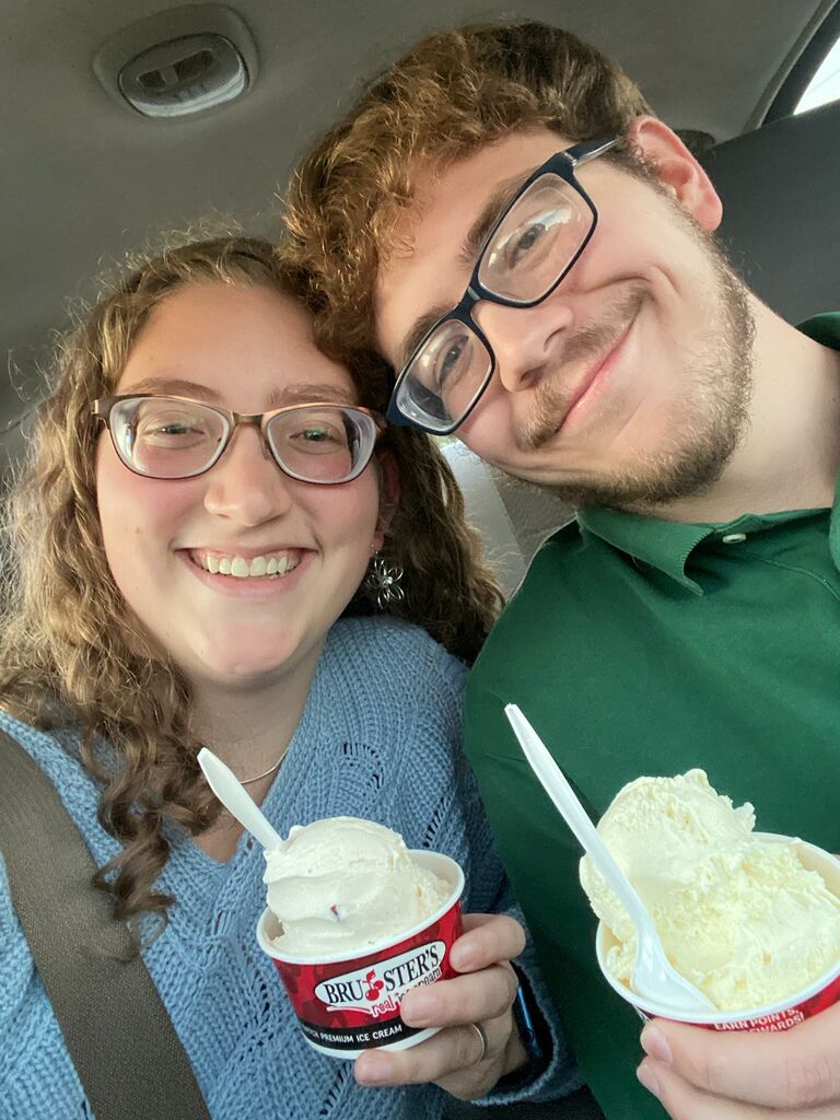 Emma and Shawn getting ice cream after becoming a couple