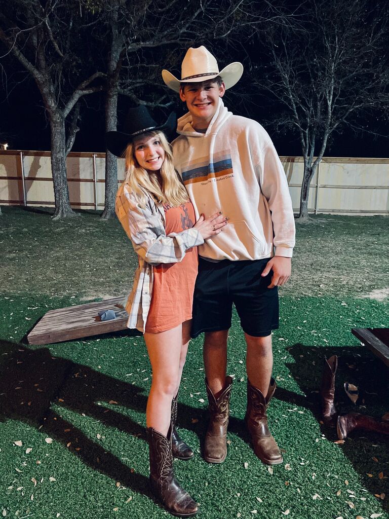 
At 15 and 16 years old, Dalton and Maddie start dating! This is just a week after their first date at a local worship concert followed by dinner and watching a Cowboys football game. Both are avid members of YoungLife Aledo!