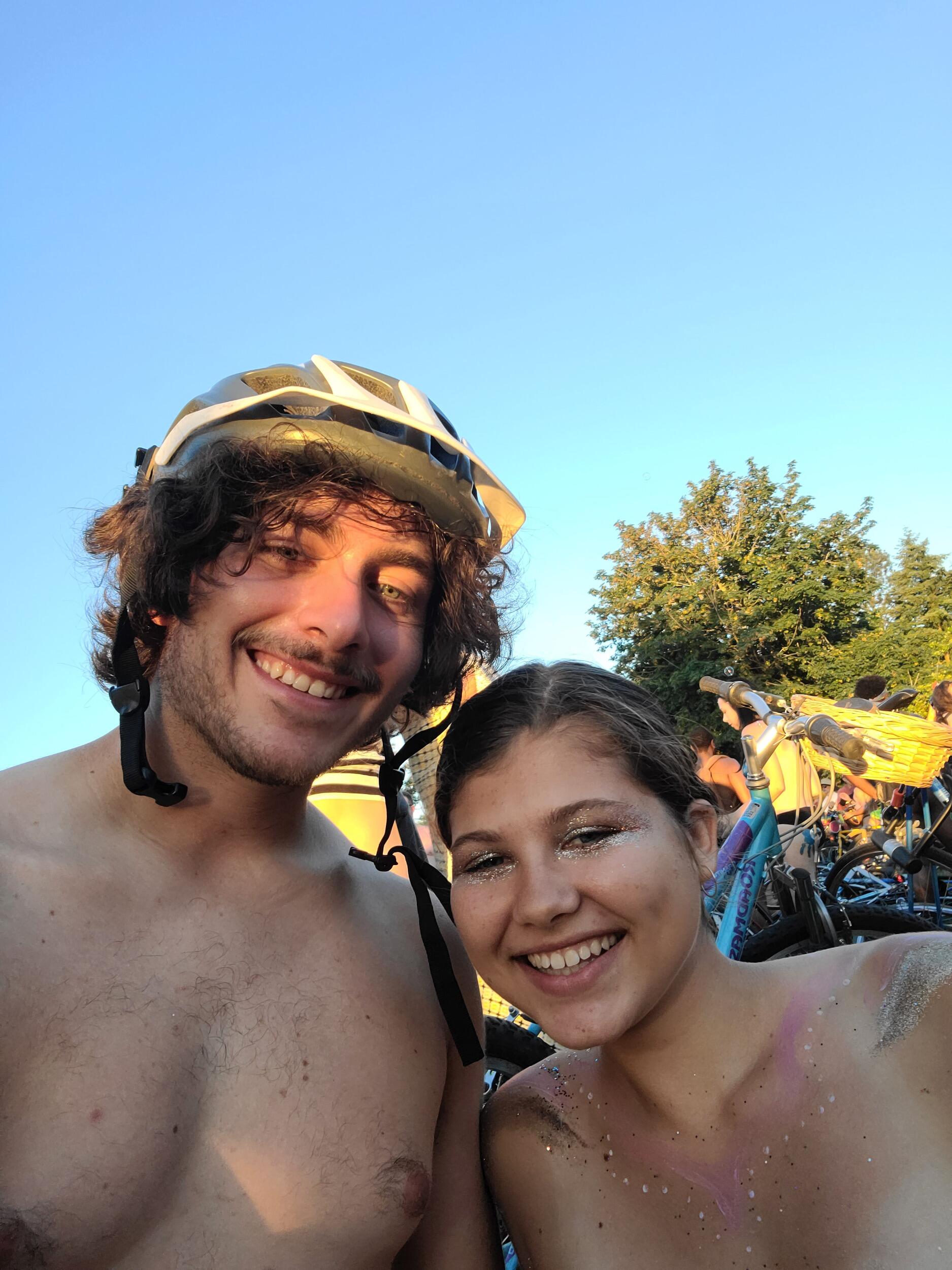 Fully embracing Portland's Bike Summer, Devon and Sophia stripped down and geared up for the Annual Naked Bike Ride. 