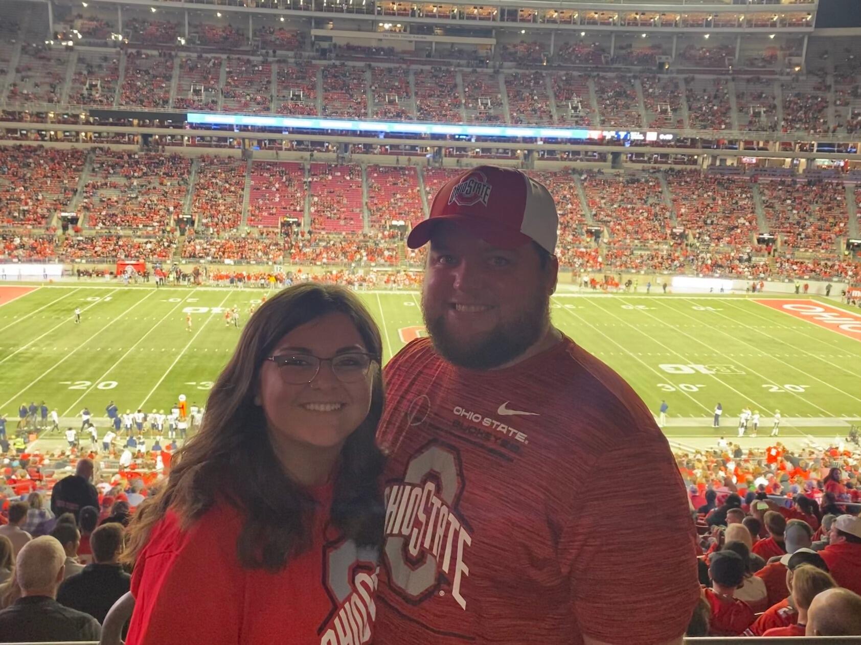 Spent our first anniversary in the Shoe - cheering on Ohio State as they took on Nick's alma mater - Akron!