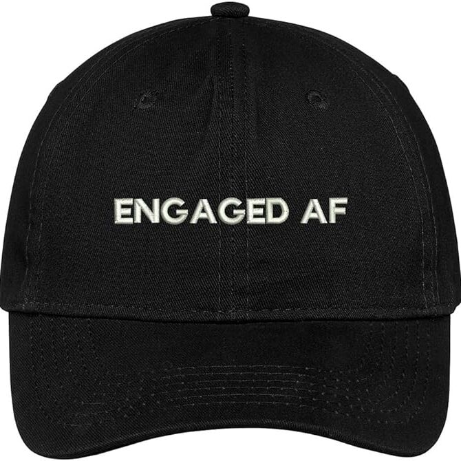 Black 'engaged af' baseball cap