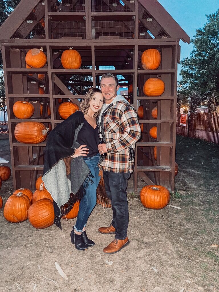 Our first picture together after almost a month of talking! We went to the pumpkin patch with Matt's sister Lauren and her friends.