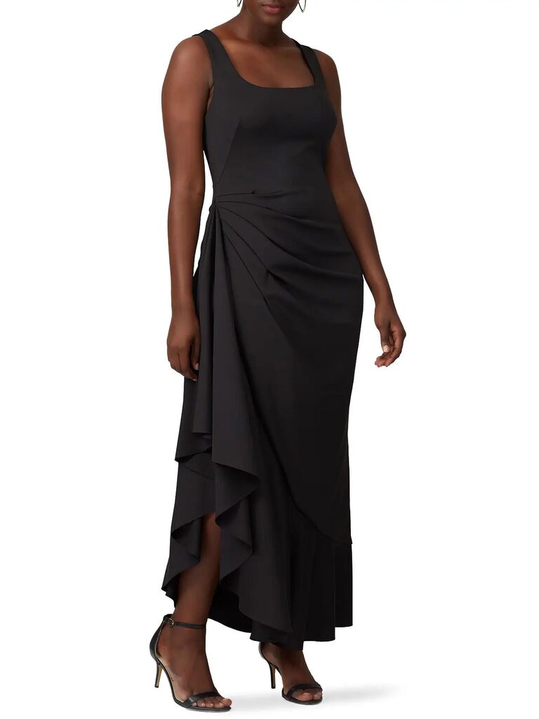 Black Halo black affordable bridesmaid dress for the wedding party or maid of honor