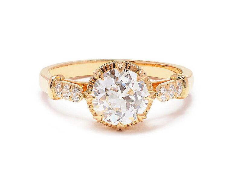 Round gold engagement on sale rings