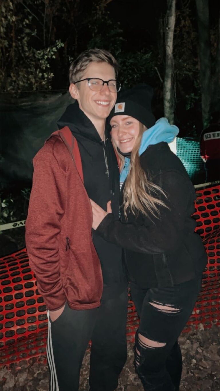 When I took Gabe to his first haunted house.