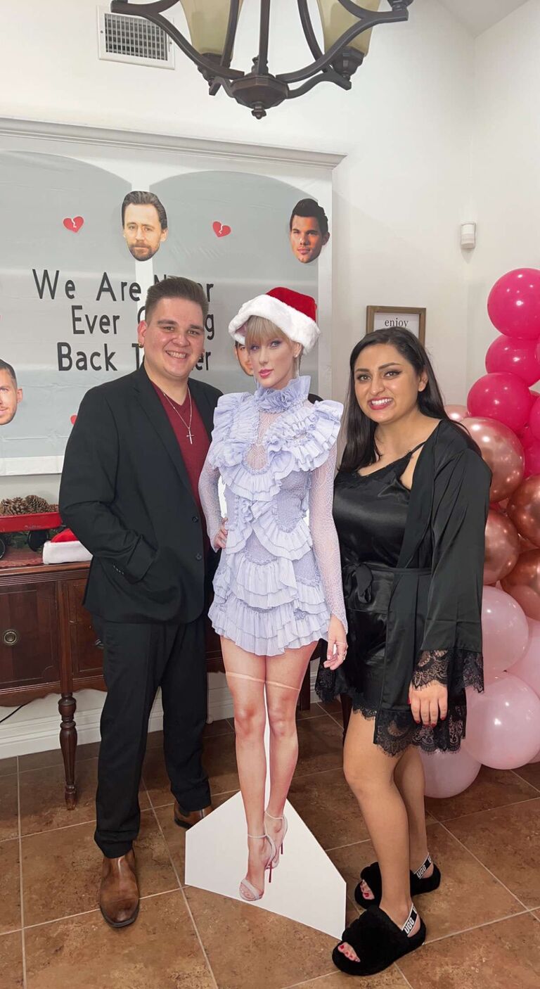 Our first ever picture together and of course Taylor Swift was there! 
