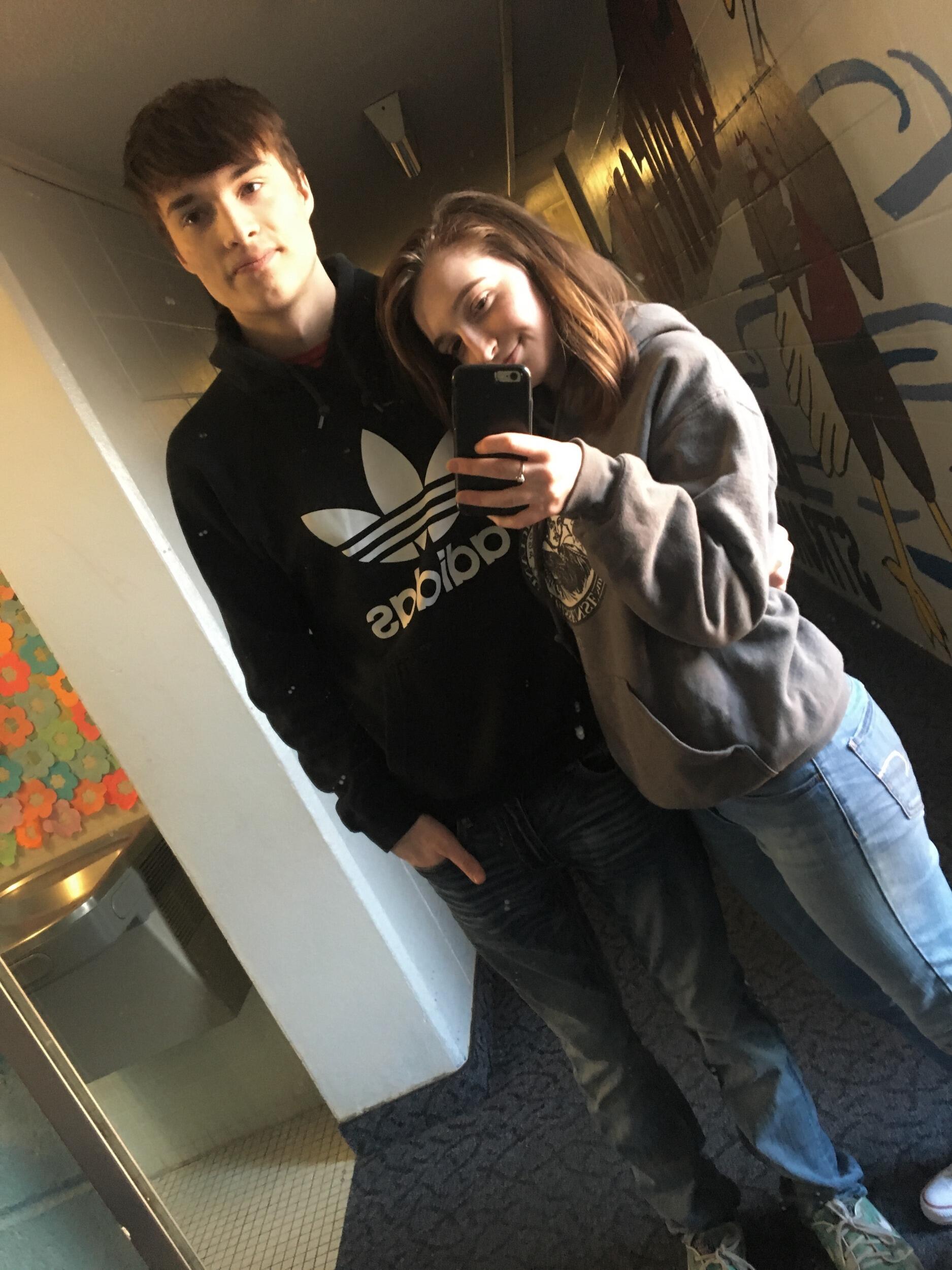 We met over winter break during our freshman year of college and started dating. We were long-distance and traveled between La Crosse and Milwaukee on the weekends. 