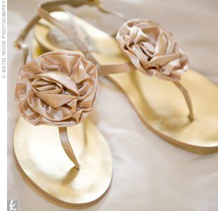 champagne colored flip flops