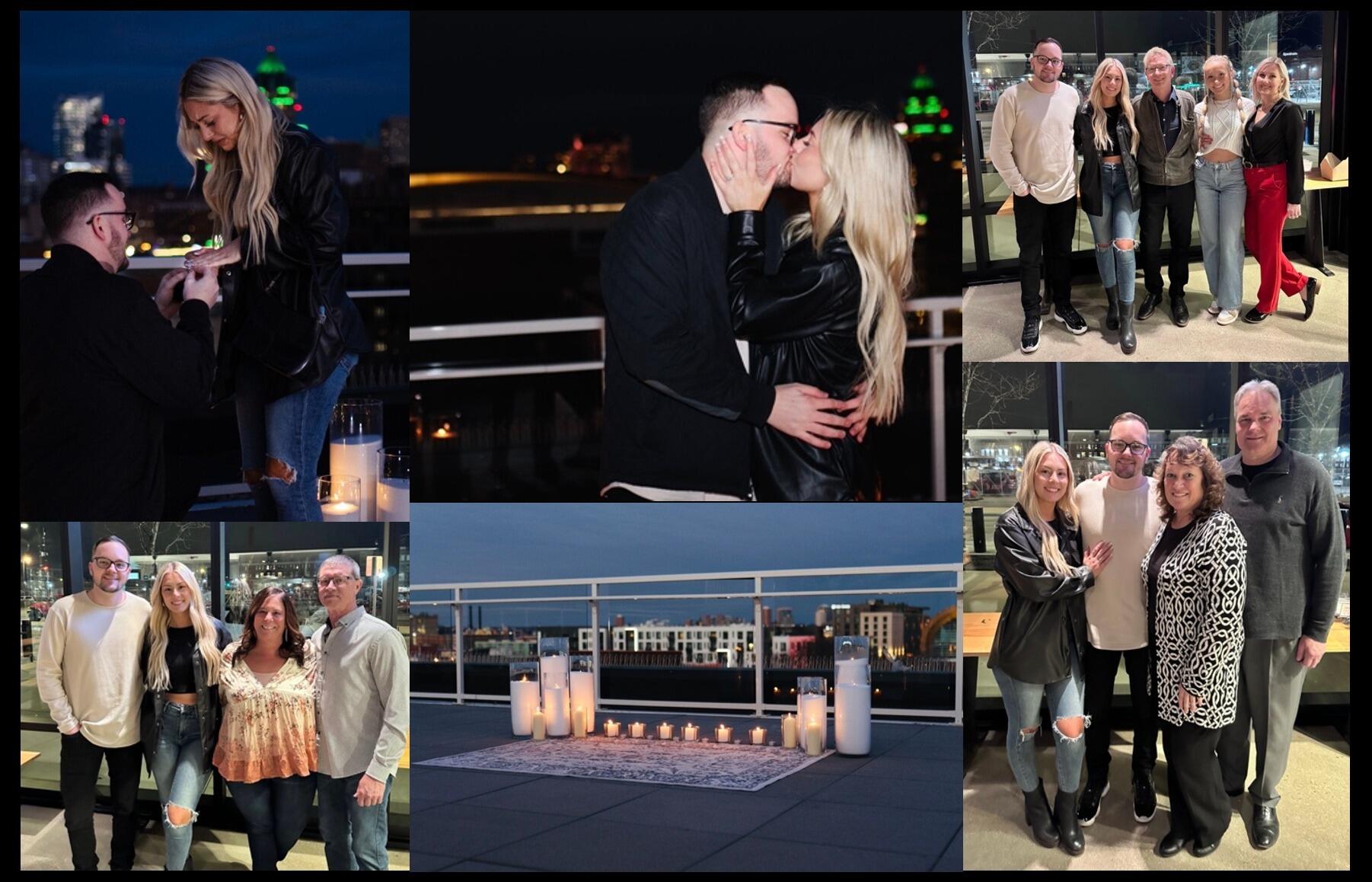 The night of the proposal; Joseph made dreams come true the night he proposed! From having a photographer, the perfect back drop, making sure Sam's hair and nails were done, and having our families and closest friends right down the road to celebrate. No “thank you” will ever be enough to all the people who made this night so magical. There aren’t enough words to describe the feeling we get when we talk about our future together, and we cannot wait to celebrate with all of YOU! 