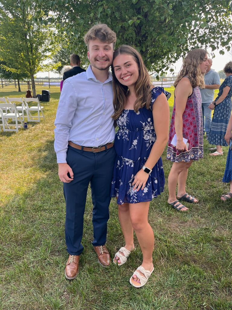 Our first wedding together! We spent the rest of the summer long distance. Addison was in Evansville, IN working at Deaconess hospital as a pharmacy tech and Gabby was in Westfield, IN nannying!