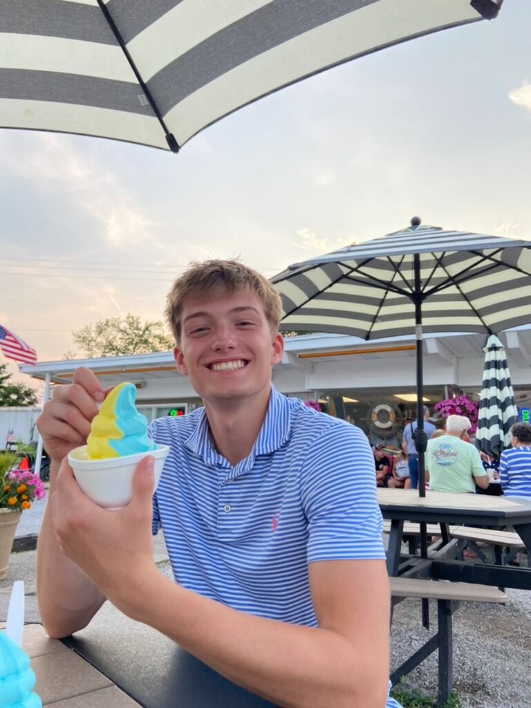 We both grew up going to the same lake every summer and didn't even know! This is us celebrating the fourth of July at Capt'n Pete's Dairy Dock at Hamilton Lake :)