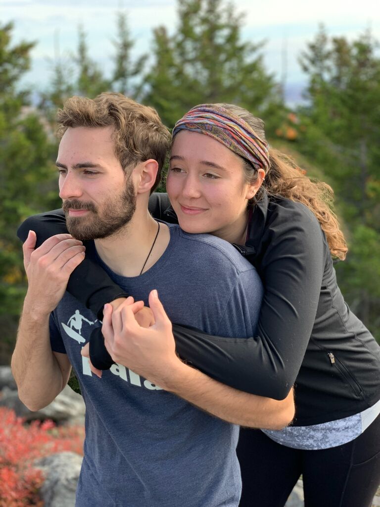 Our first trip to camp (Maine) together and climbing Mt. Borestone