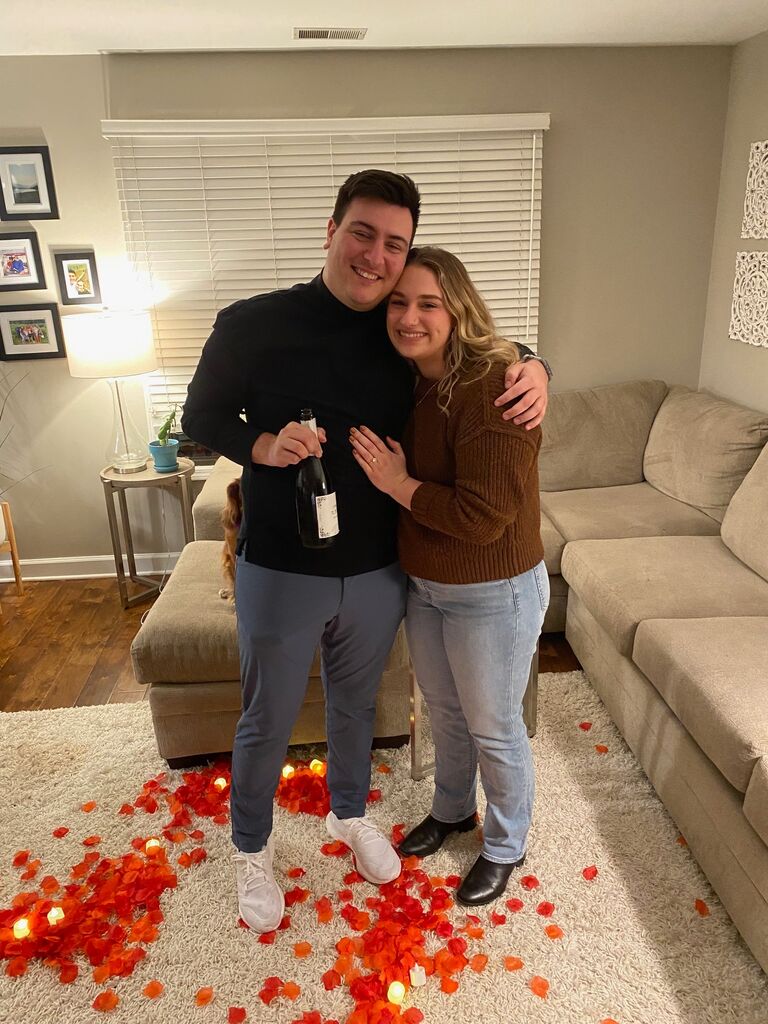 On Lea's birthday, Brandon popped the question in their home, followed by a party with close friends and family!