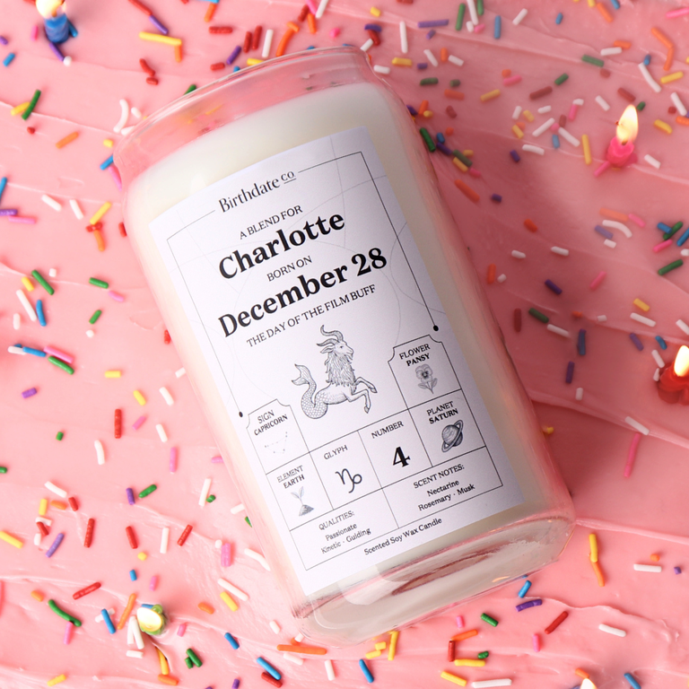 Personalized birthdate candle gift for girlfriend