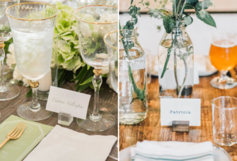 Place card holder ideas for wedding and bridal shower