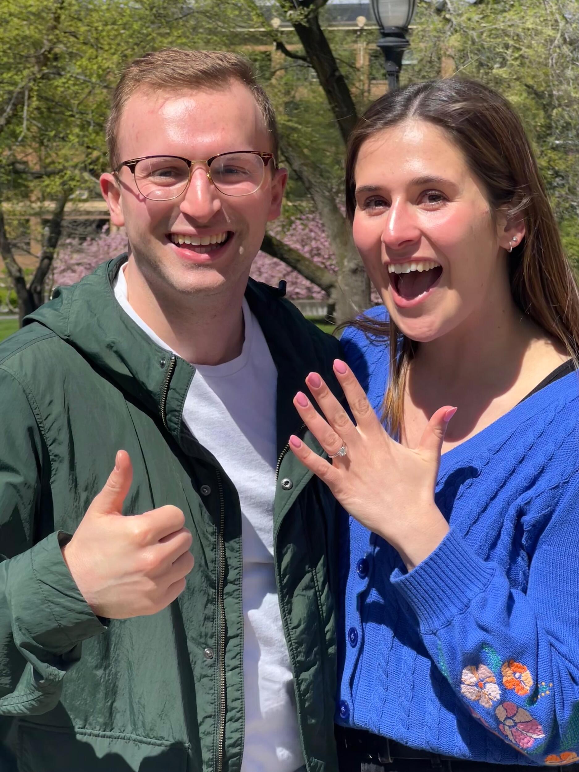 We're Engaged!!! We can't wait to get married and celebrate with you in May! 