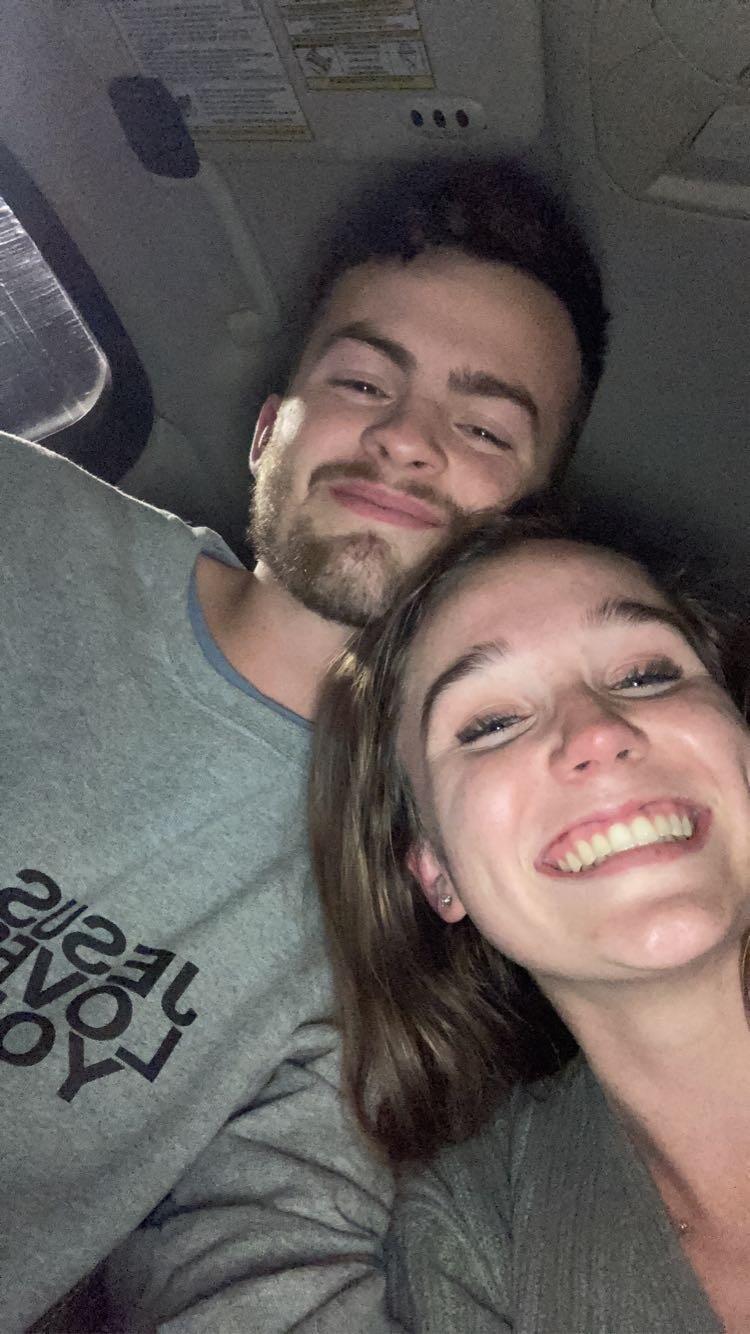 Our first date at a random pizza place after the original plan had to be thrown out the window!