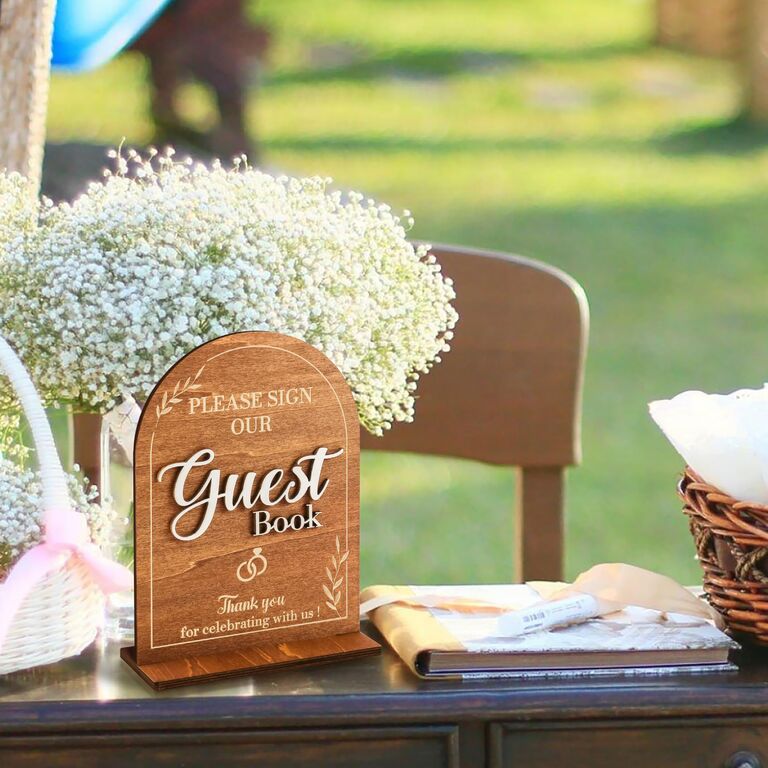 Rustic wedding guest book sign
