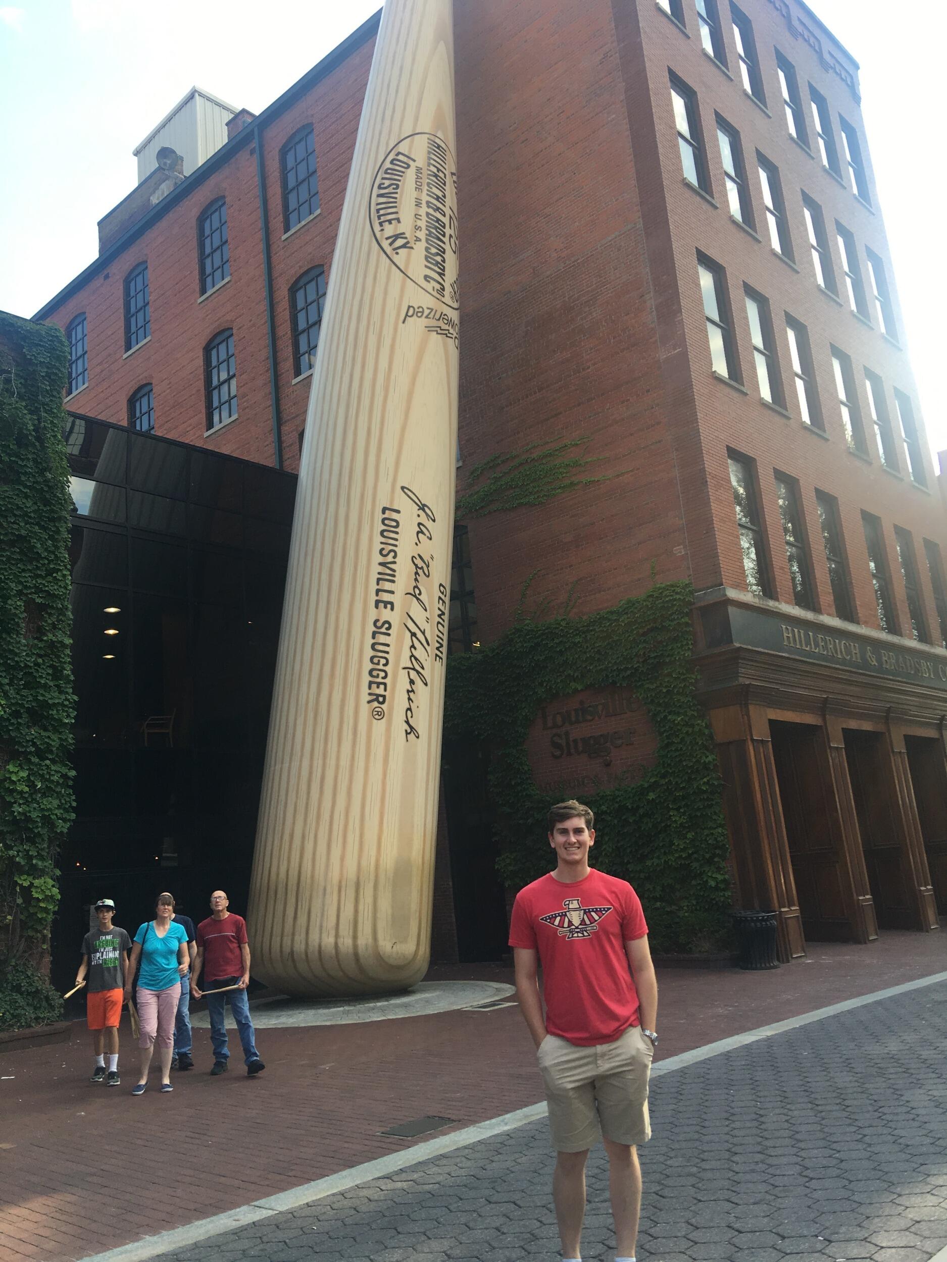Ryan's first trip to Louisville. That's a big bat!