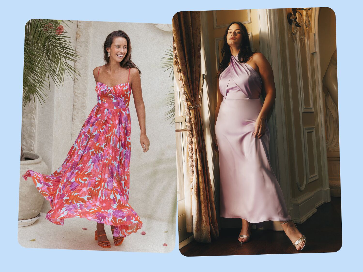 Two summer wedding guest dresses