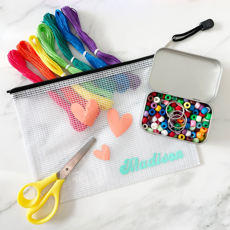 Rainbow customized friendship bracelet kit for your bach party