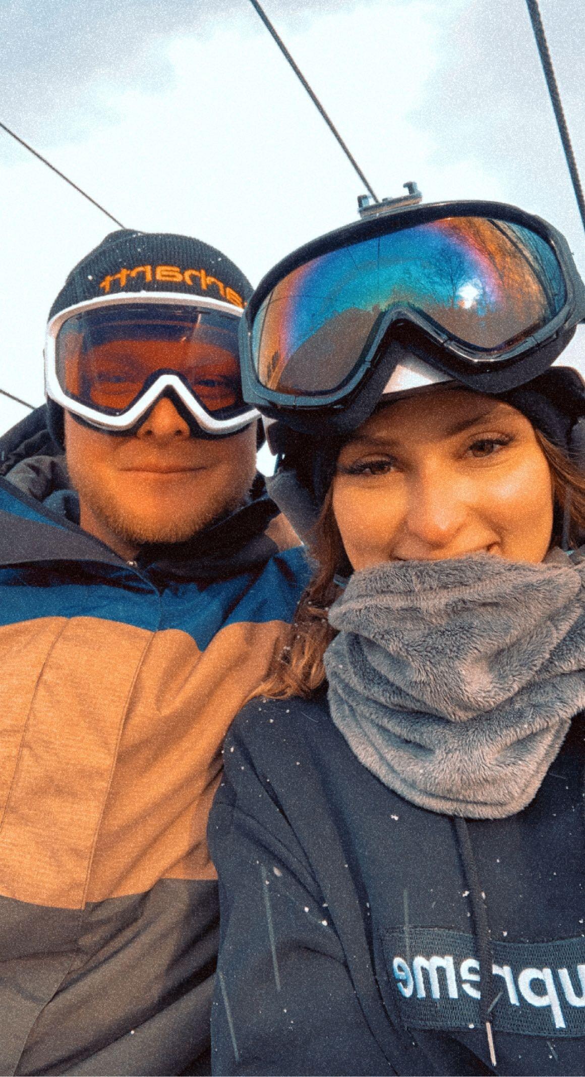 First time snowboarding together.