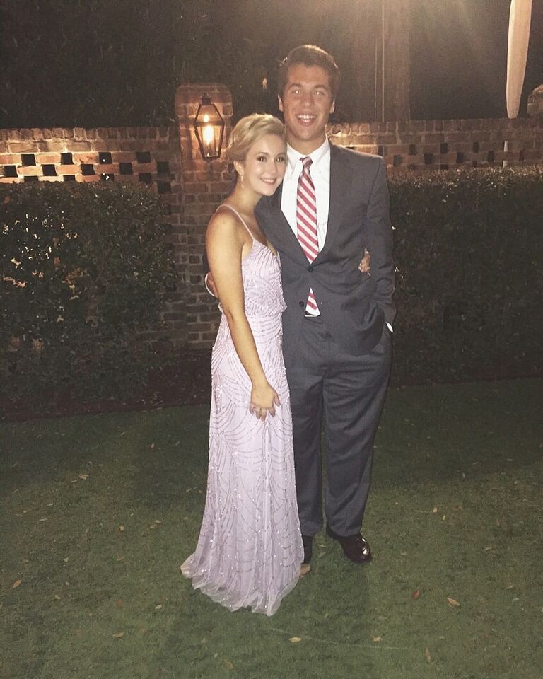Attending our first wedding together (Caroline's sister)